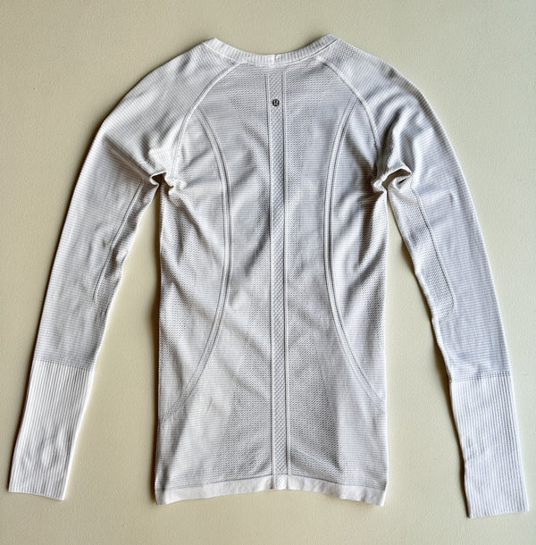 Swiftly Tech Long-Sleeve Shirt in Heather White — preloved Lululemon