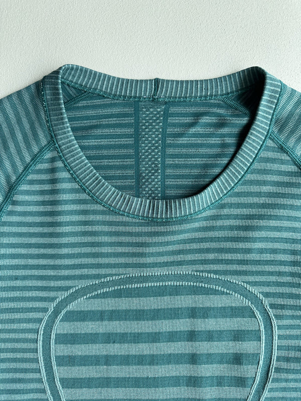 Swiftly Tech Long Sleeve Crew in Heathered Forage Teal — preloved Lululemon