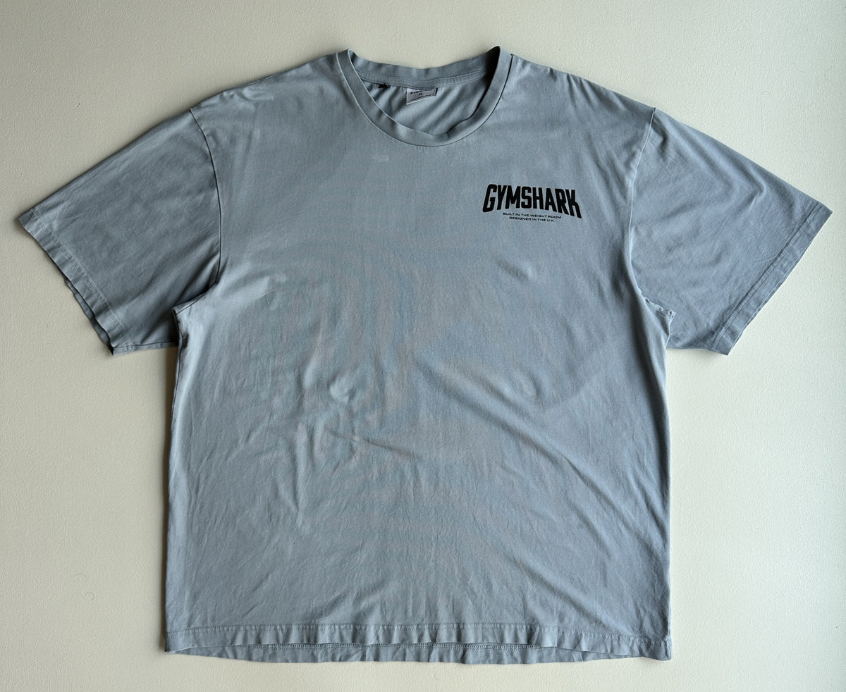 Gymshark Cartoon Lifting T-Shirt in Salt Blue — preloved Gymshark
