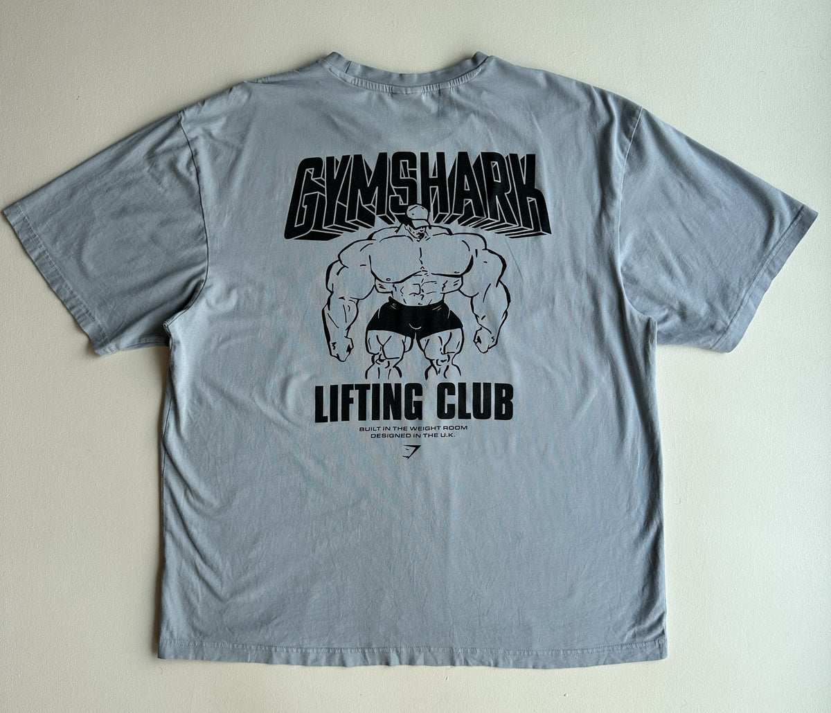 Gymshark Cartoon Lifting T-Shirt in Salt Blue — preloved Gymshark
