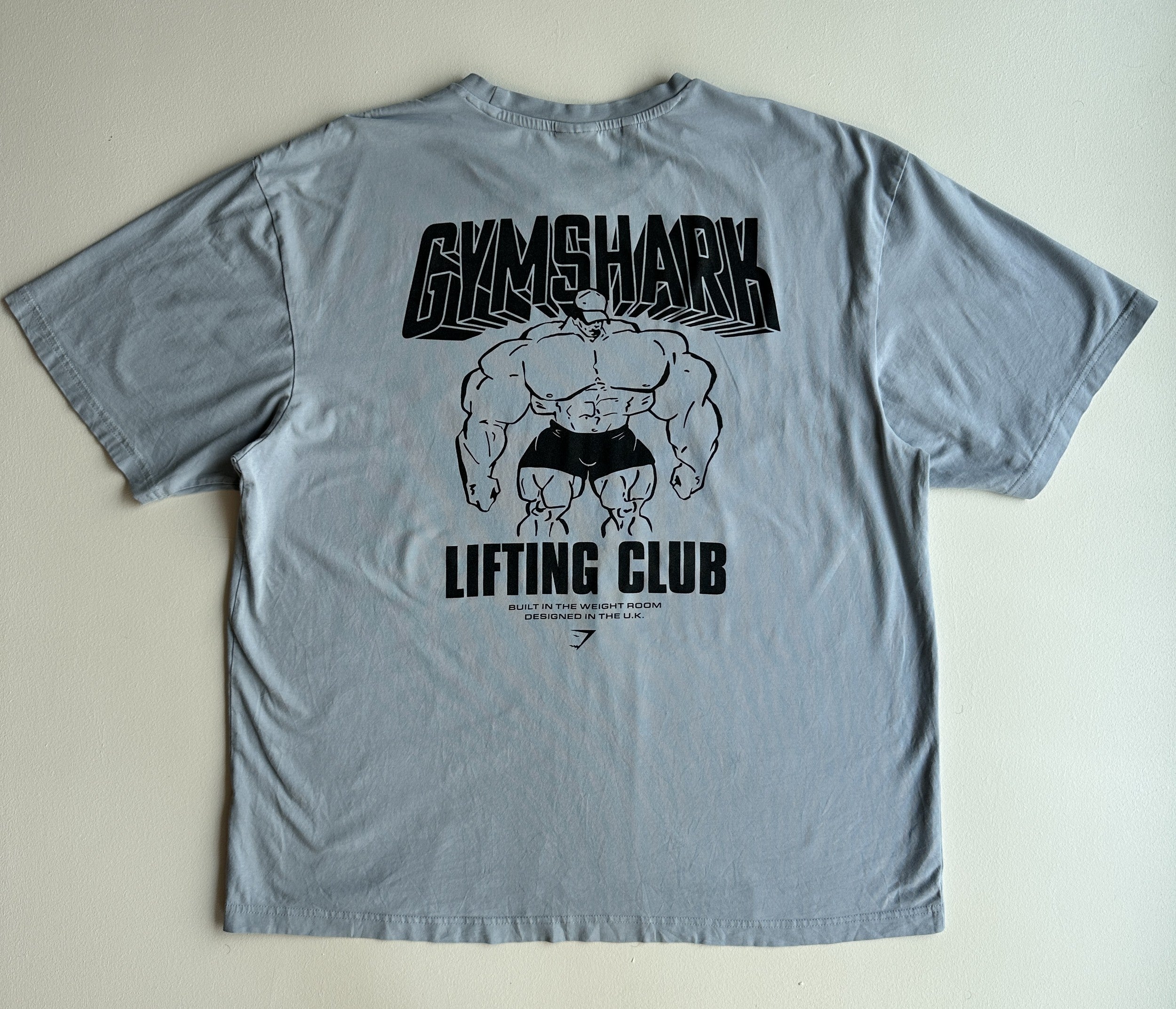Gymshark Cartoon Lifting T-Shirt in Salt Blue — preloved Gymshark