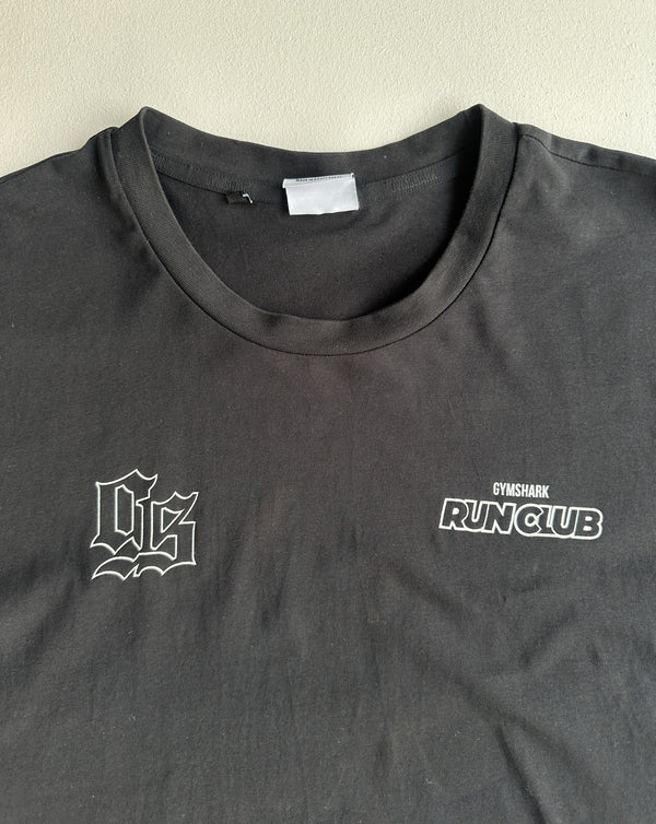 Gymshark Running Graphic T-Shirt in Black — preloved Gymshark