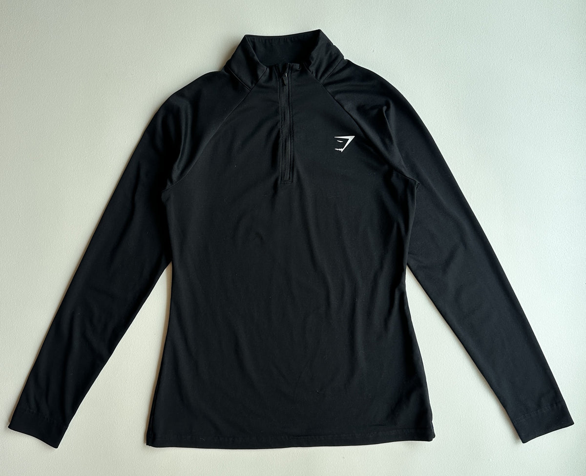 Arrival 1/4 Zip Pullover in Black — preloved Gymshark
