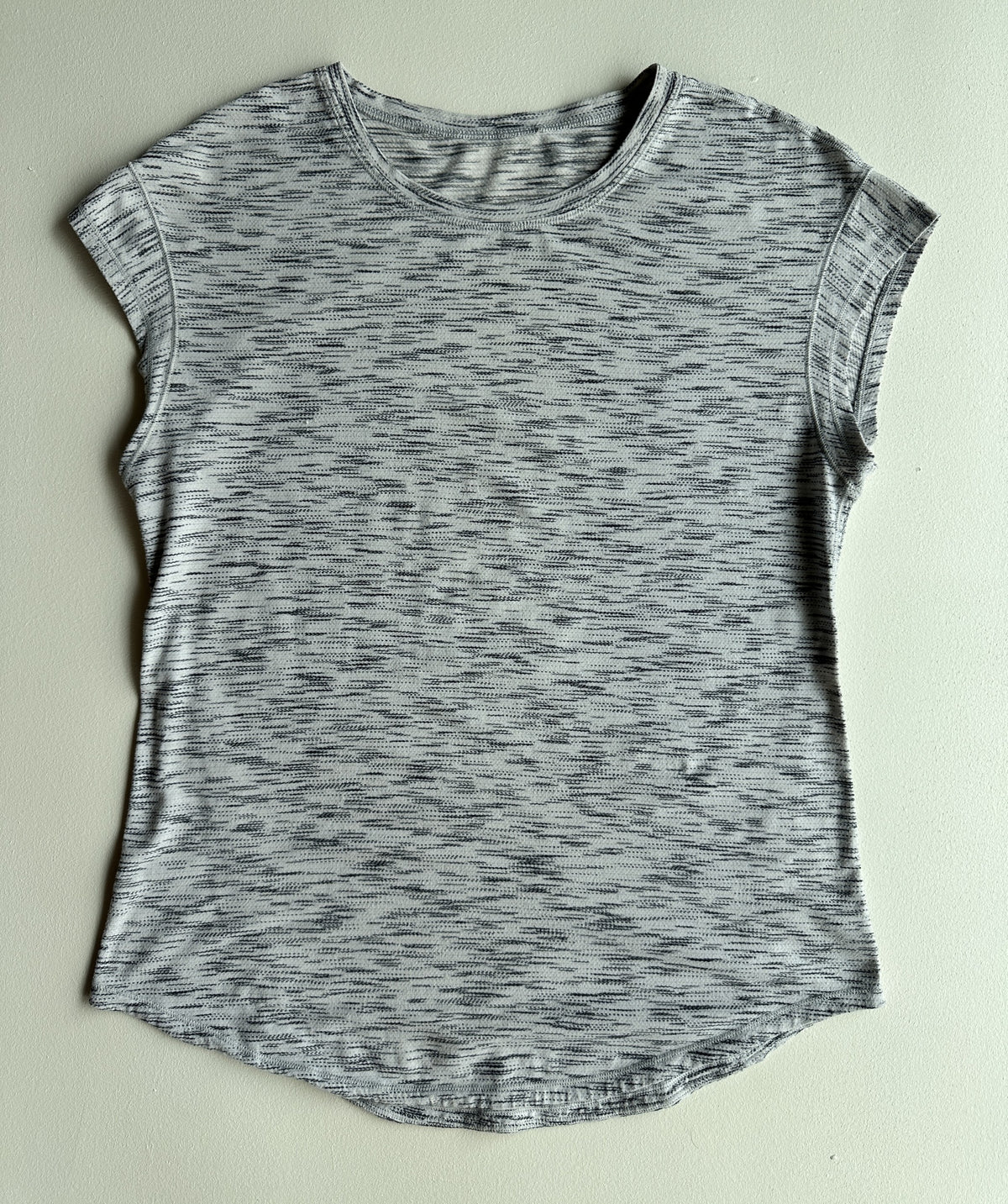 Another Mile Short Sleeve Shirt in Tiger Space Dye Black White — preloved Lululemon