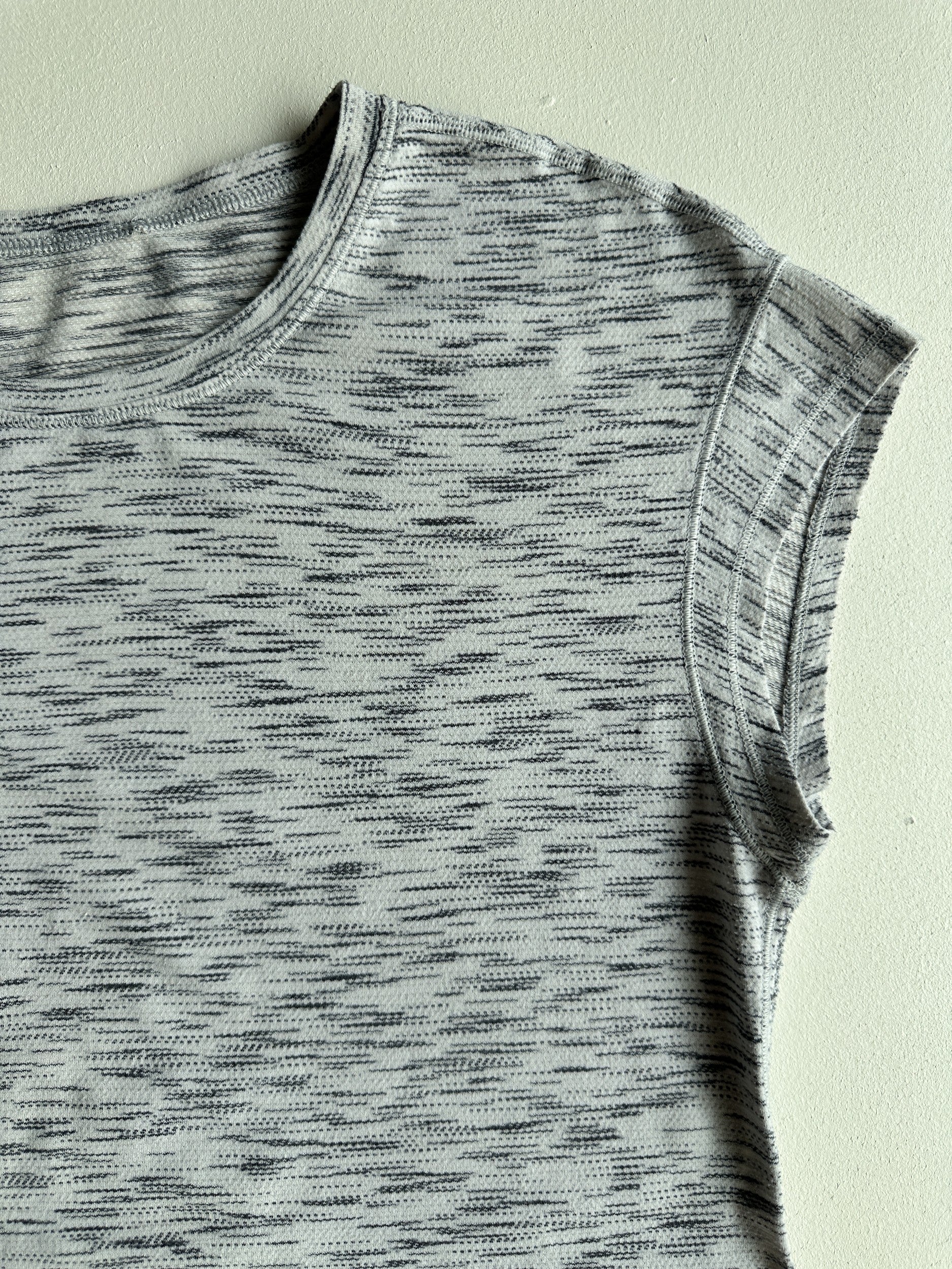 Another Mile Short Sleeve Shirt in Tiger Space Dye Black White — preloved Lululemon