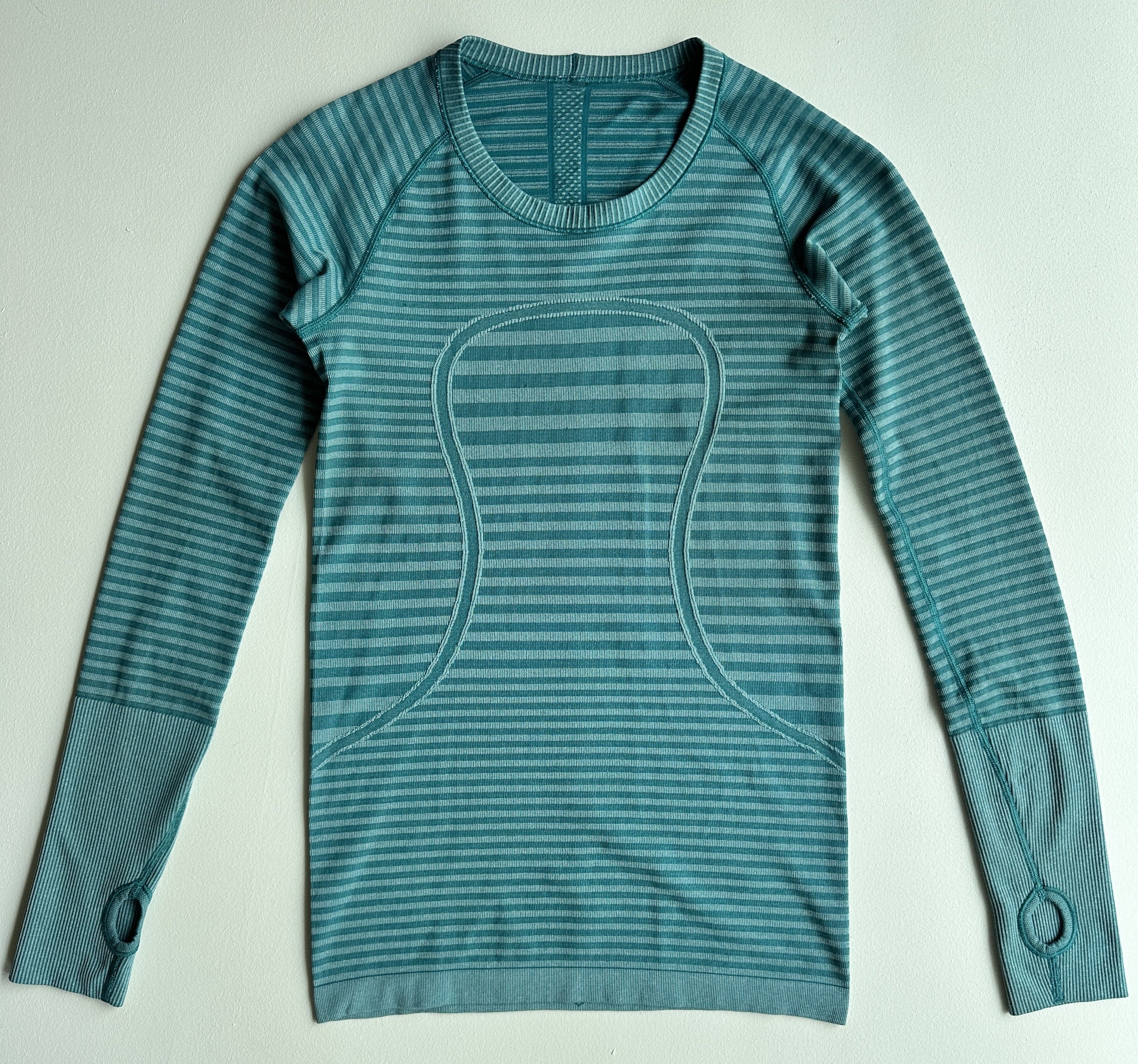 Swiftly Tech Long Sleeve Crew in Heathered Forage Teal — preloved Lululemon