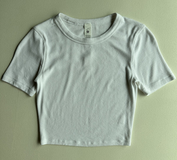 Hold Tight Cropped T-Shirt in White — preloved Lululemon