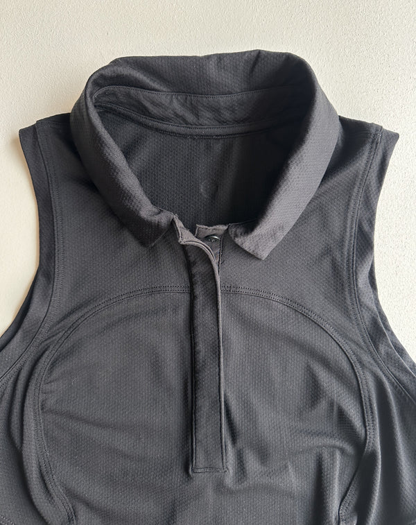 Sleeveless Polo Shirt in Black — preloved Lululemon